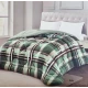 TRAPUNTA INVERNALE MICROFIBRA MATRIMONIALE MADRAS VERDE ART DECO