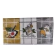 3 PEZZI STROFINACCI SPUGNA COTONE RICAMATO TISANE CAMOMILLA VINGI