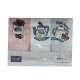 3 PEZZI STROFINACCI SPUGNA COTONE RICAMATO BREAKFAST COFFE VINGI