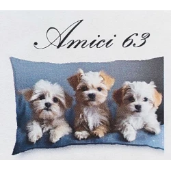 FEDERA CUSCINO COTONE DIGITALE AMICI CANI 63 IMBERTI