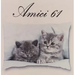 FEDERA CUSCINO COTONE DIGITALE AMICI GATTI 61 IMBERTI