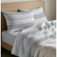 COMPLETO LENZUOLA COTONE RIGA QUADRIFOGLIO GRIGIO