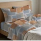 COMPLETO LENZUOLA COTONE SQUARE QUADRIFOGLIO ARANCIO