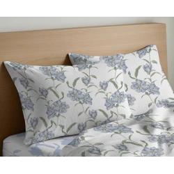 COPPIA FEDERE CUSCINO COTONE MAGNOLIA QUADRIFOGLIO