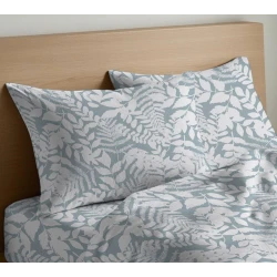 COPPIA FEDERE CUSCINO COTONE NATURA QUADRIFOGLIO