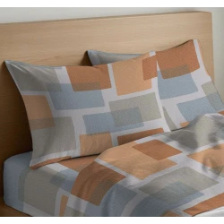 COPPIA FEDERE CUSCINO COTONE SQUARE QUADRIFOGLIO