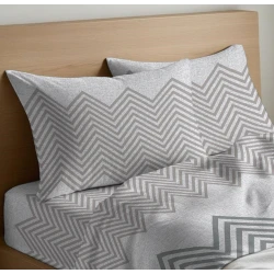 COPPIA FEDERE CUSCINO COTONE ZIGZAG QUADRIFOGLIO