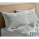 COPPIA FEDERE CUSCINO COTONE ZIGZAG QUADRIFOGLIO