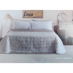 TRAPUNTINO MICROFIBRA MATRIMONIALE RASO JACQUARD GINKGO LINEA ORO