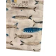 TELO MARE LETTINO 90X180CM TASCHE E CUSCINO PESCI CAPRERA SOPHIE