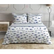 COMPLETO LENZUOLA MATRIMONIALE PERCALLE COTONE PESCI BLU PEZZOLI