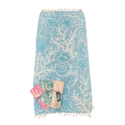 TELO MARE PAREO 90X170CM JACQUARD DOUBLE FACE FRANGE IGLAS LINEA ORO