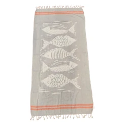 TELO MARE PAREO 90X170CM JACQUARD DOUBLE FACE FRANGE NEMO LINEA ORO