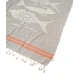 TELO MARE PAREO 90X170CM JACQUARD DOUBLE FACE FRANGE NEMO LINEA ORO