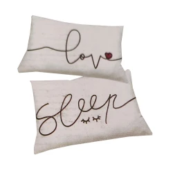 COPPIA FEDERE CUSCINO COTONE LOVE SLEEP MIAMI GIT