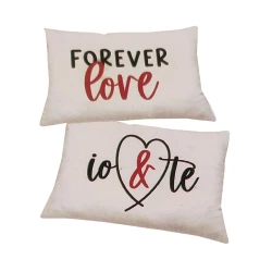 COPPIA FEDERE CUSCINO COTONE FOREVER LOVE MIAMI GIT