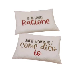 COPPIA FEDERE CUSCINO COTONE HO SEMPRE RAGIONE MIAMI GIT