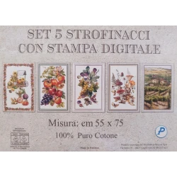 STROFINACCI 5 PEZZI 50X70CM COTONE DIGITALE AUTUNNO PEZZOLI