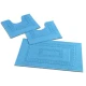 SET TAPPETO BAGNO IN SPUGNA 60X90CM + 2 GIROWATER 60X45CM TORINO ONDA BLU