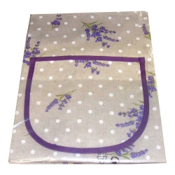 COPPIA GREMBIULE PETTORINA LAVANDA POIS MIROS PEZZOLI